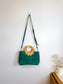 Anthropologie "Marianne Green Purse with Rattan Handle"