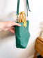 Anthropologie "Marianne Green Purse with Rattan Handle"
