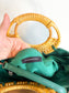 Anthropologie "Marianne Green Purse with Rattan Handle"