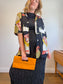 Vintage Abstract Print Blouse (Size XL)