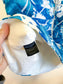 White House Black Market Silk Bustier Corset Top in White/Blue Floral (Size L)