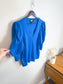 DKNY "Ribbed Knit Puff Sleeve T-Shirt in Blue (Size XL)