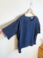 Eileen Fisher Linen Boxy Top in Navy Gingham (Size M)
