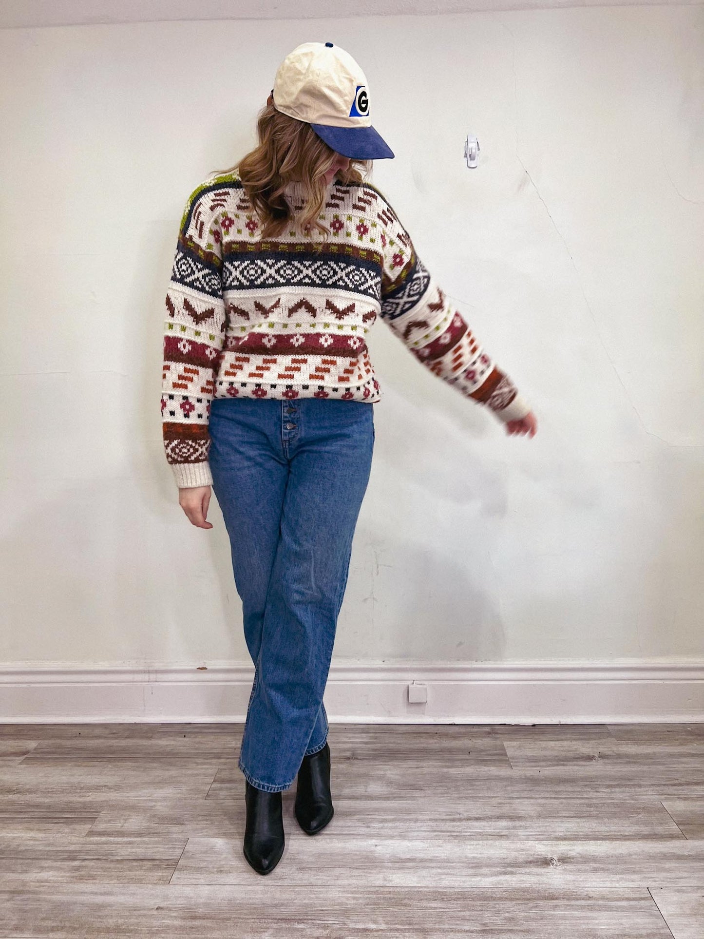 Vintage 80s Chunky Knit Sweater (Size L)