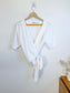Simons Contemporaine Linen Wrap Top in White (Size M)