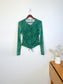 & Other Stories Sheer Top in Green Print (Size L)