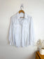 Babaton Striped Button Down in White/Blue (Size M)