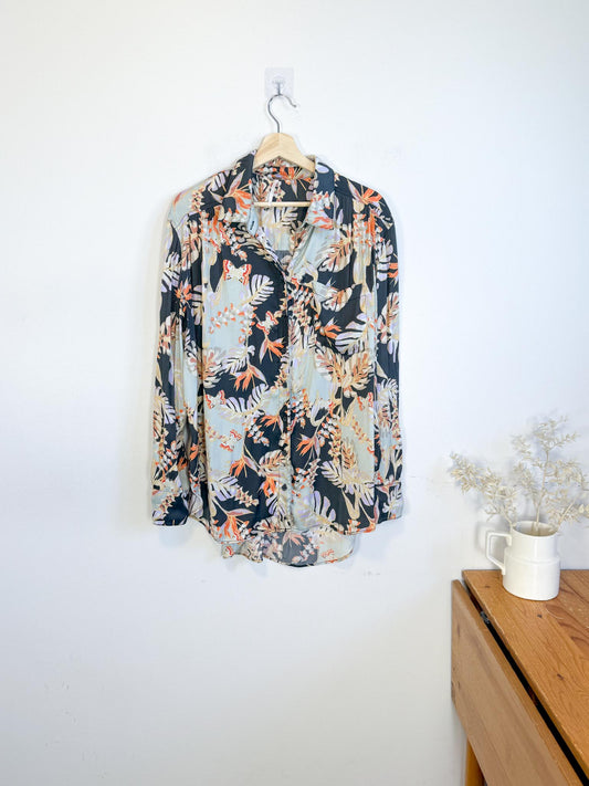 Free People Floral Blouse (Size L)