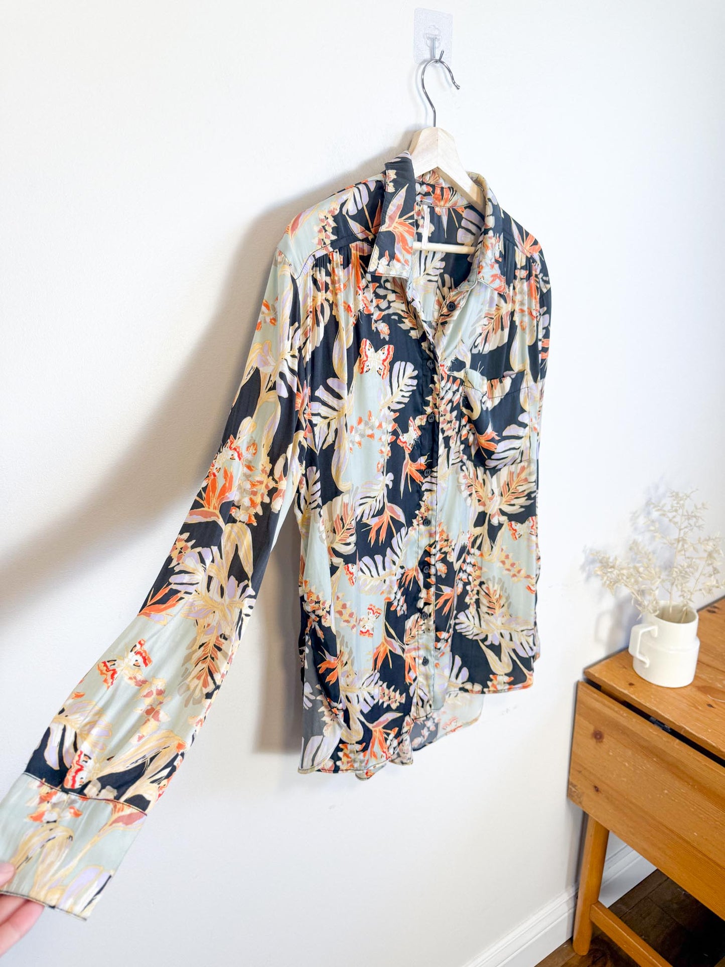 Free People Floral Blouse (Size L)