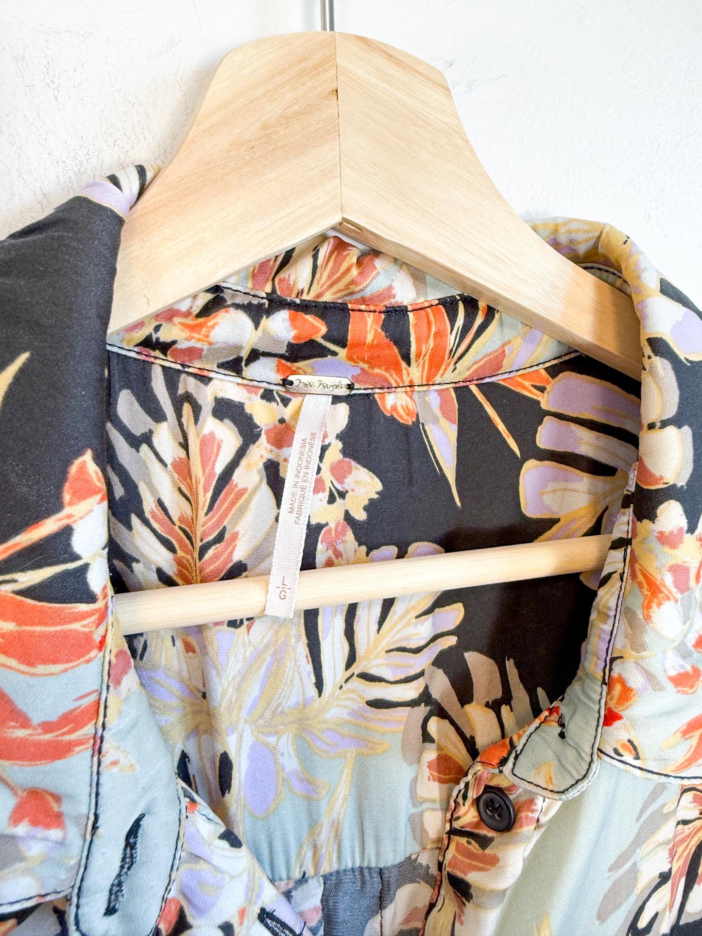 Free People Floral Blouse (Size L)