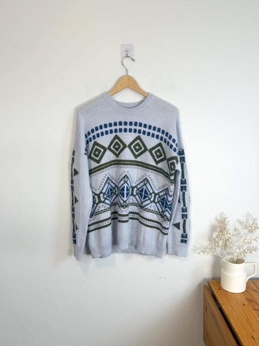 J.Crew Mohair Wool Print Sweater (Size L/XL)