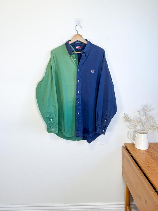 Vintage 90s Tommy Hilfiger Colour Block Button Down (Size L)