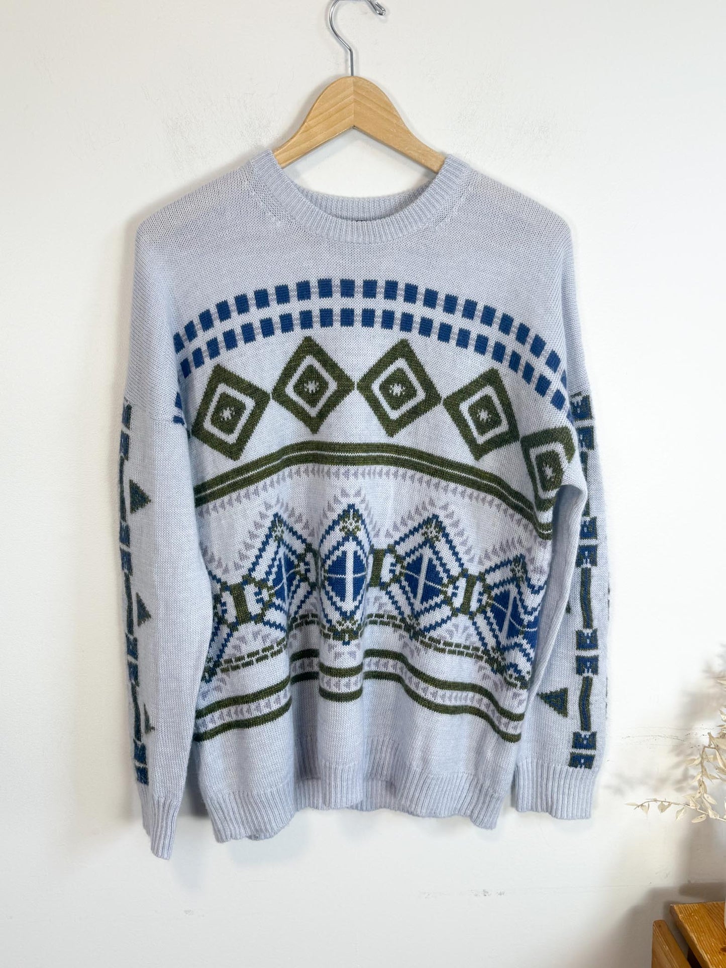 J.Crew Mohair Wool Print Sweater (Size L/XL)