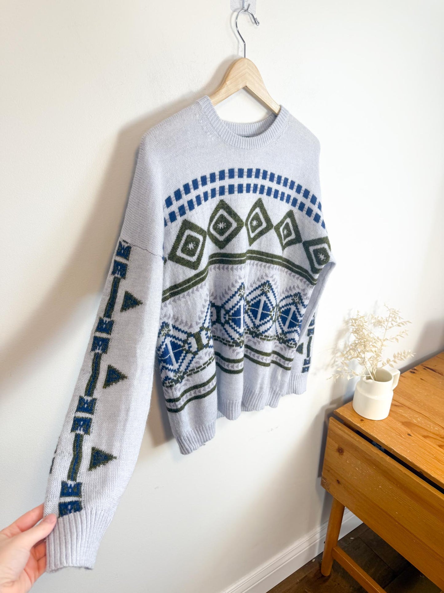 J.Crew Mohair Wool Print Sweater (Size L/XL)