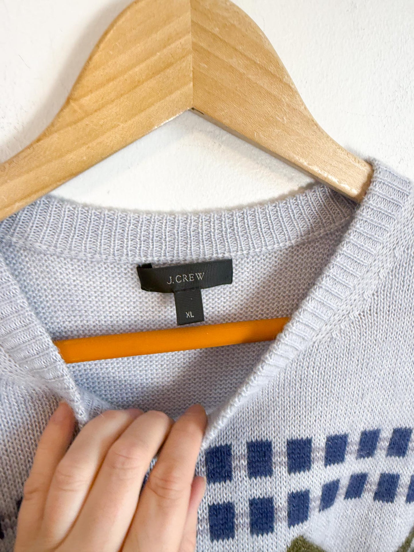 J.Crew Mohair Wool Print Sweater (Size L/XL)