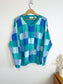 Vintage Checkered Knit Cardigan SOLD AS IS (Size L/XL)