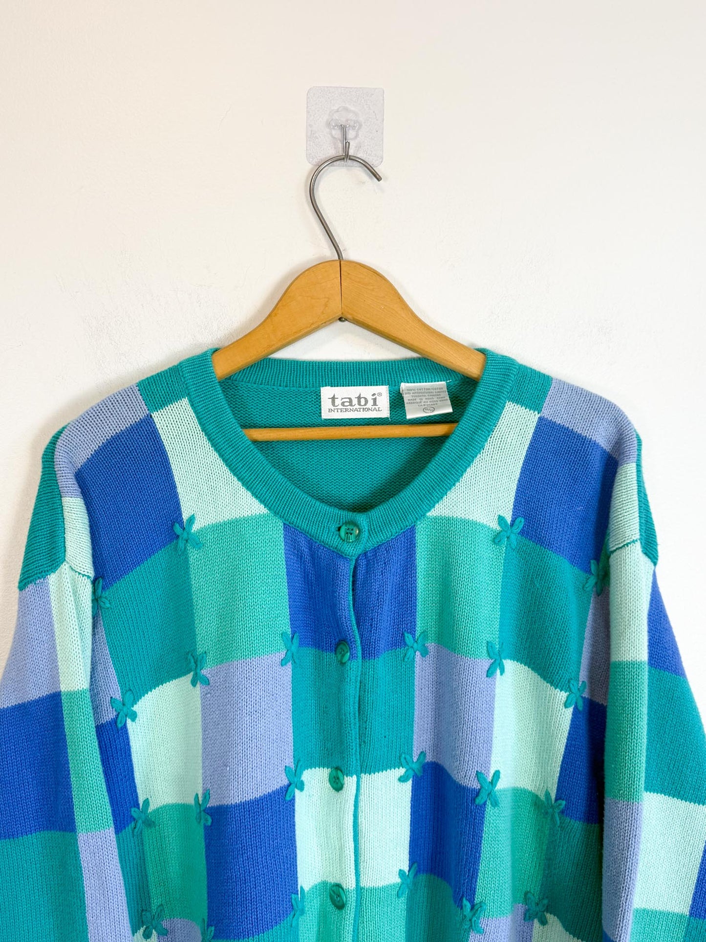 Vintage Checkered Knit Cardigan SOLD AS IS (Size L/XL)