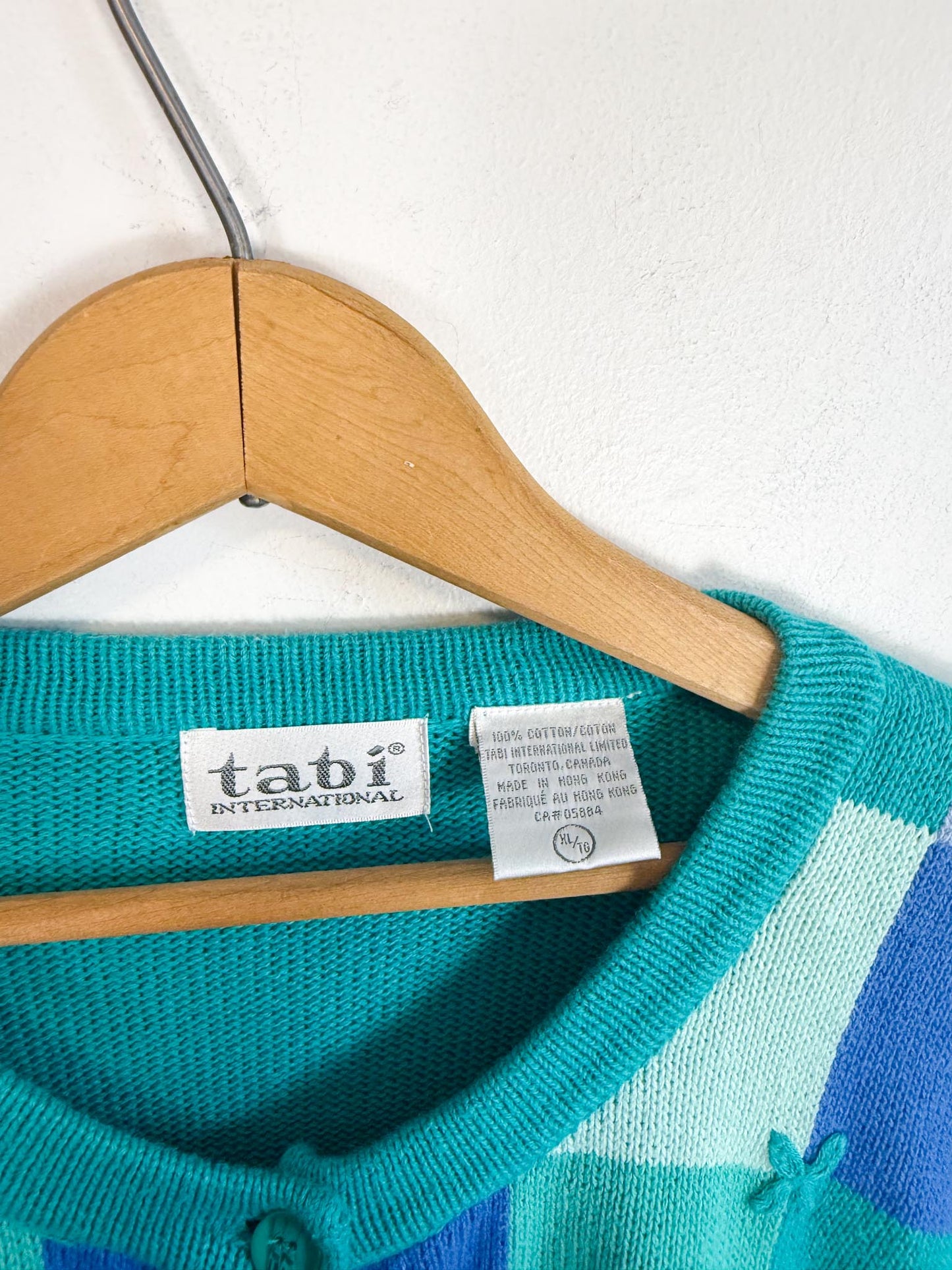 Vintage Checkered Knit Cardigan SOLD AS IS (Size L/XL)