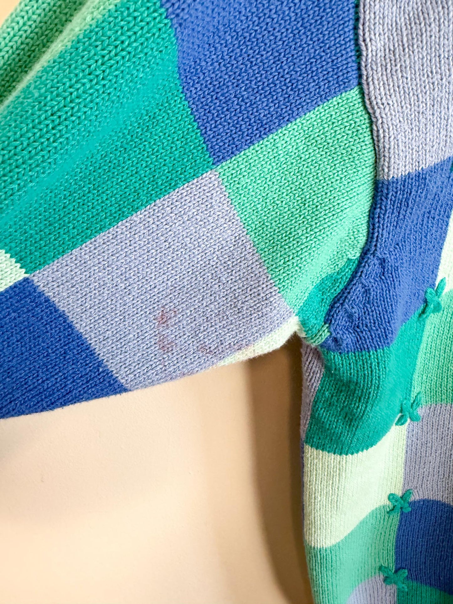 Vintage Checkered Knit Cardigan SOLD AS IS (Size L/XL)