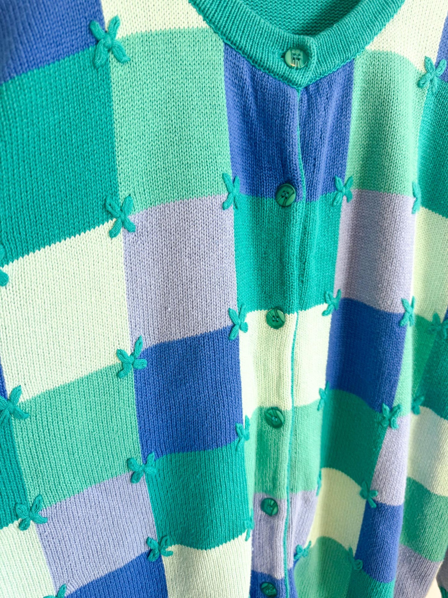 Vintage Checkered Knit Cardigan SOLD AS IS (Size L/XL)