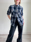 Babaton Flannel Shirt in Blue Plaid (Size M/L)