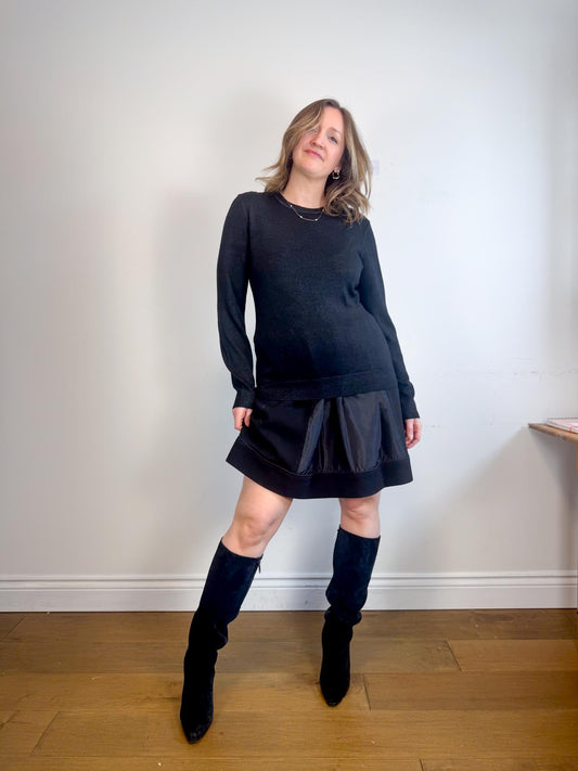 7 For All Mankind Lightweight Merino Wool Sweater in Charcoal (Size M)