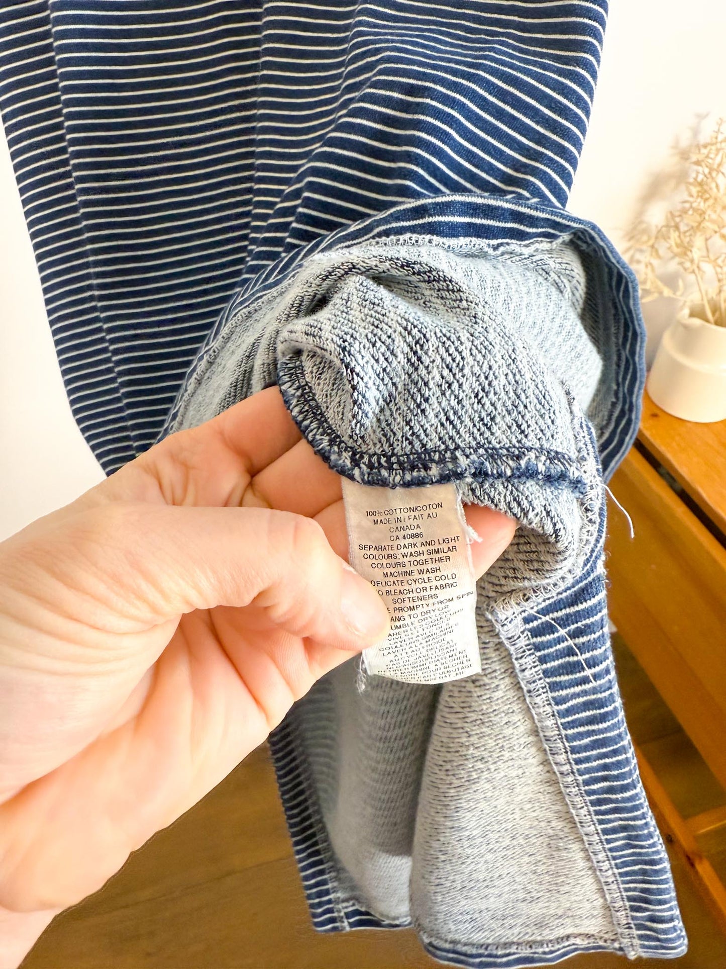 Dagg & Stacey Slow Fashion Striped Midi Dress in Blue/White (Size M/L)