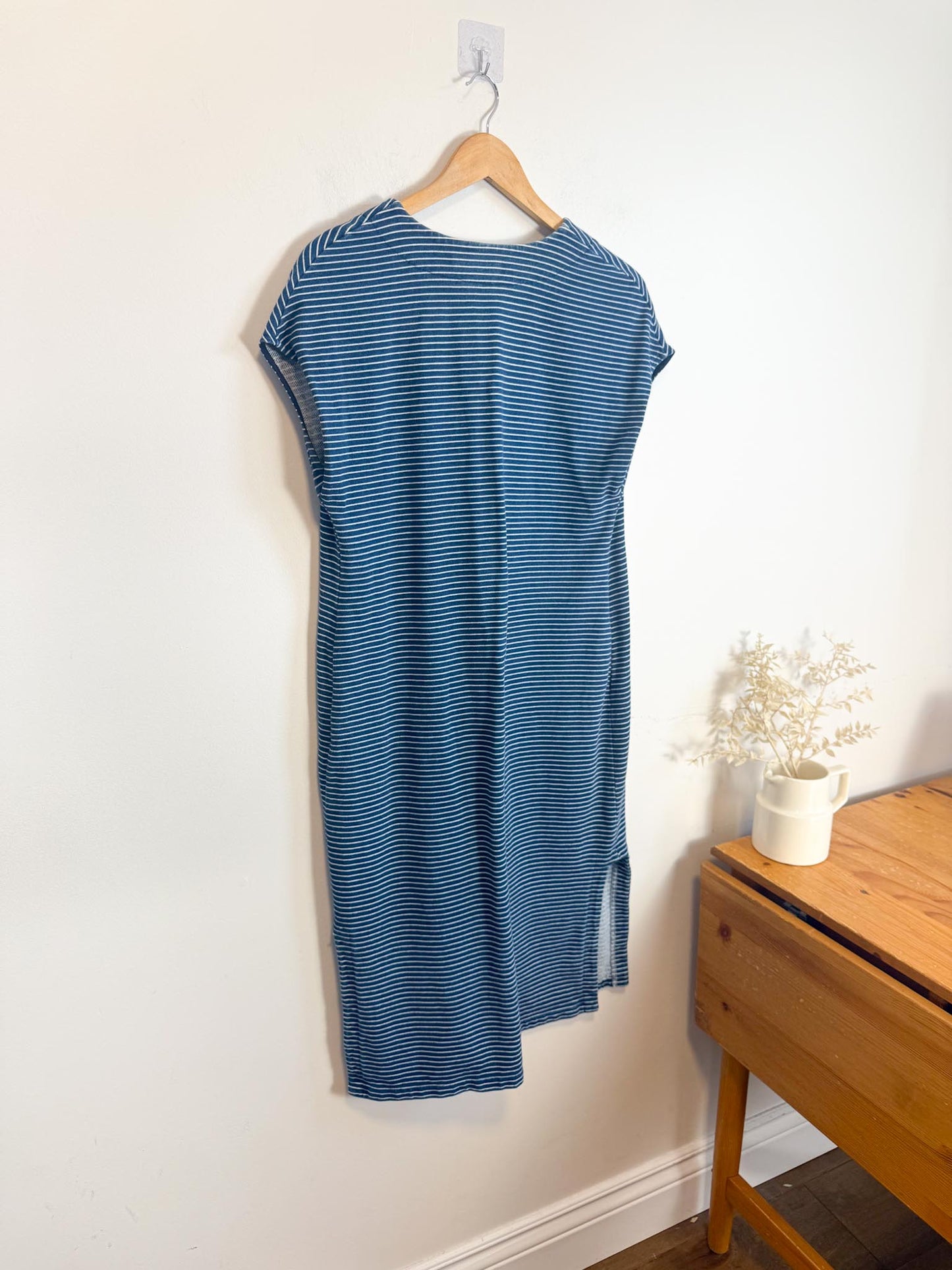 Dagg & Stacey Slow Fashion Striped Midi Dress in Blue/White (Size M/L)