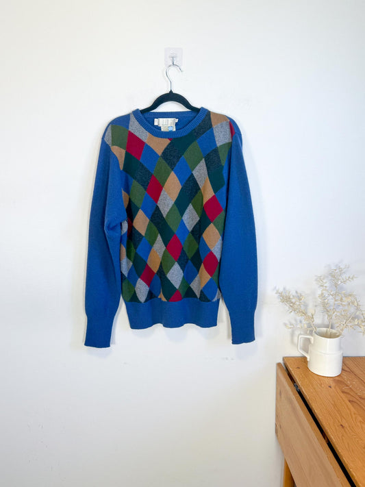 Vintage Dunhill Cashmere Sweater in Plaid SOLD AS IS (Size L)
