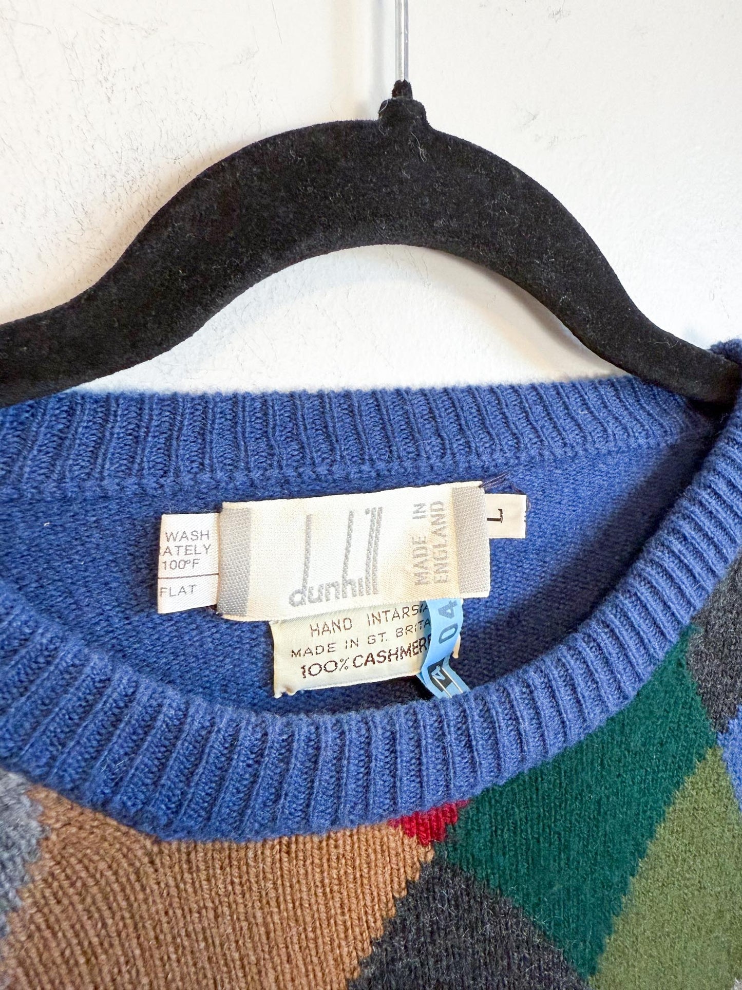 Vintage Dunhill Cashmere Sweater in Plaid SOLD AS IS (Size L)