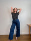 Sisley Organic Cotton Wide Leg Denim in Dark Wash (Size 31)