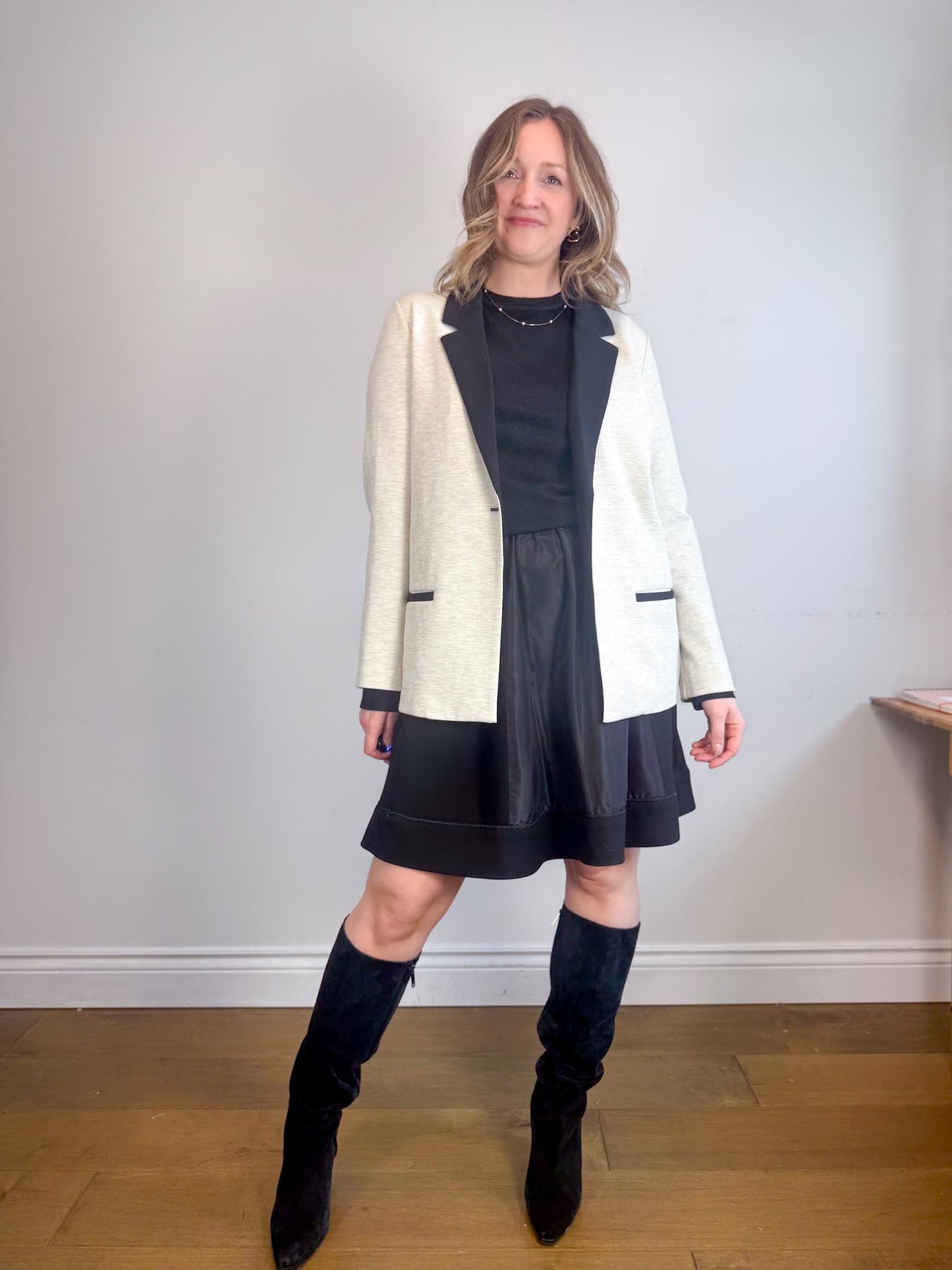 Scotch & Soda Heathered Blazer in Black/Grey (Size L)