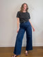 Sisley Organic Cotton Wide Leg Denim in Dark Wash (Size 31)