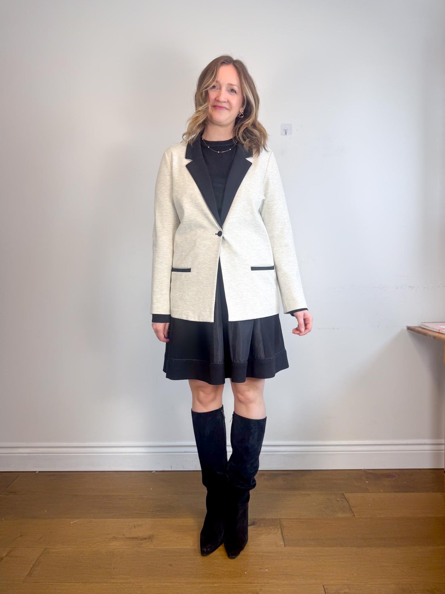 Scotch & Soda Heathered Blazer in Black/Grey (Size L)