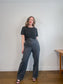 Sisley Organic Cotton Wide Leg Denim in Dark Wash (Size 31)