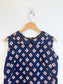 Vintage Geometric Pattern Mini Dress in Navy/Orange (Size L)