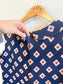 Vintage Geometric Pattern Mini Dress in Navy/Orange (Size L)