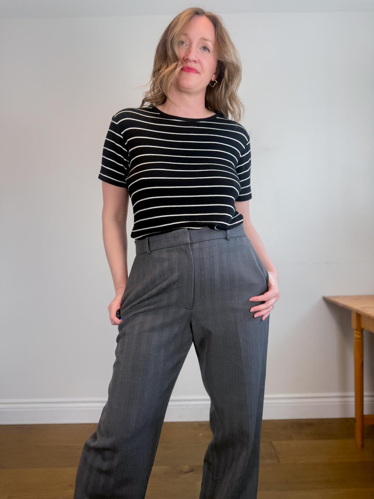 Babaton High Rise Trousers in Grey (Size 16)