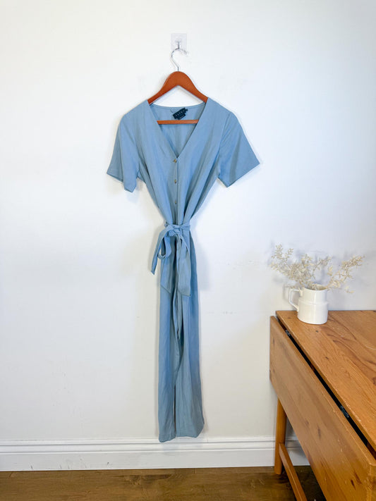 HATCH "The Noelle Jumpsuit in Robin Blue" (Size S)