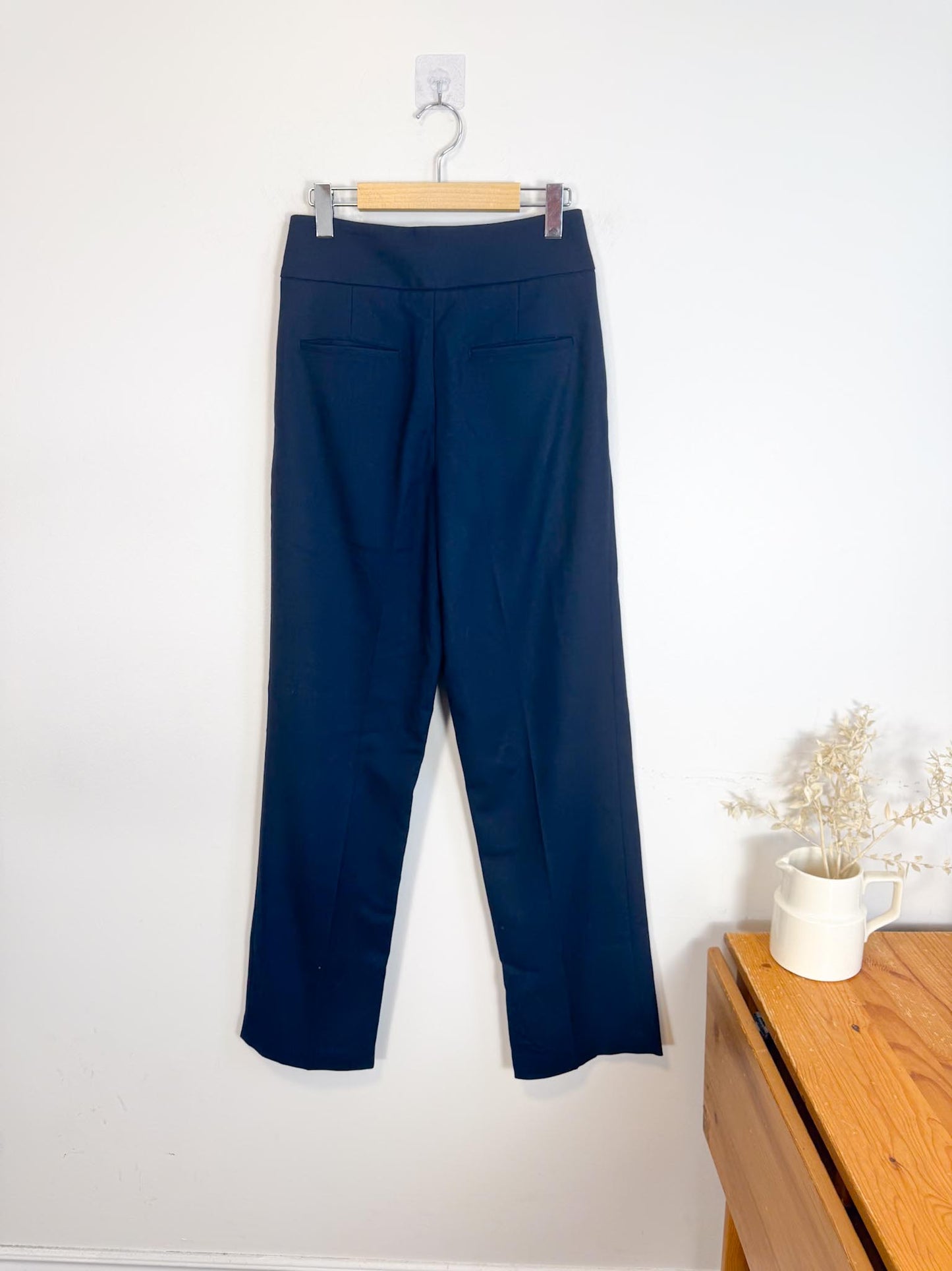 MESHKI "Penelope Pleated High Waisted Pants in Dark Navy" NWT (Size S)