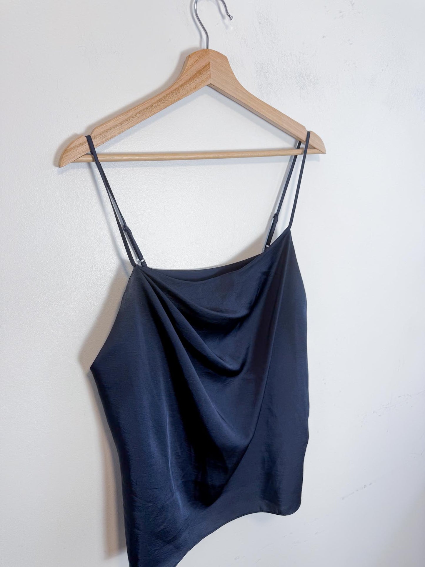 REISS Satin Camisole in Navy (Size 10)