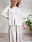 Collarless Blouse in Off-White SOLD AS IS (Size M/L)