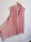 Max Mara Floral Sheer Blouse with Neck Tie in Red/White (Size L)