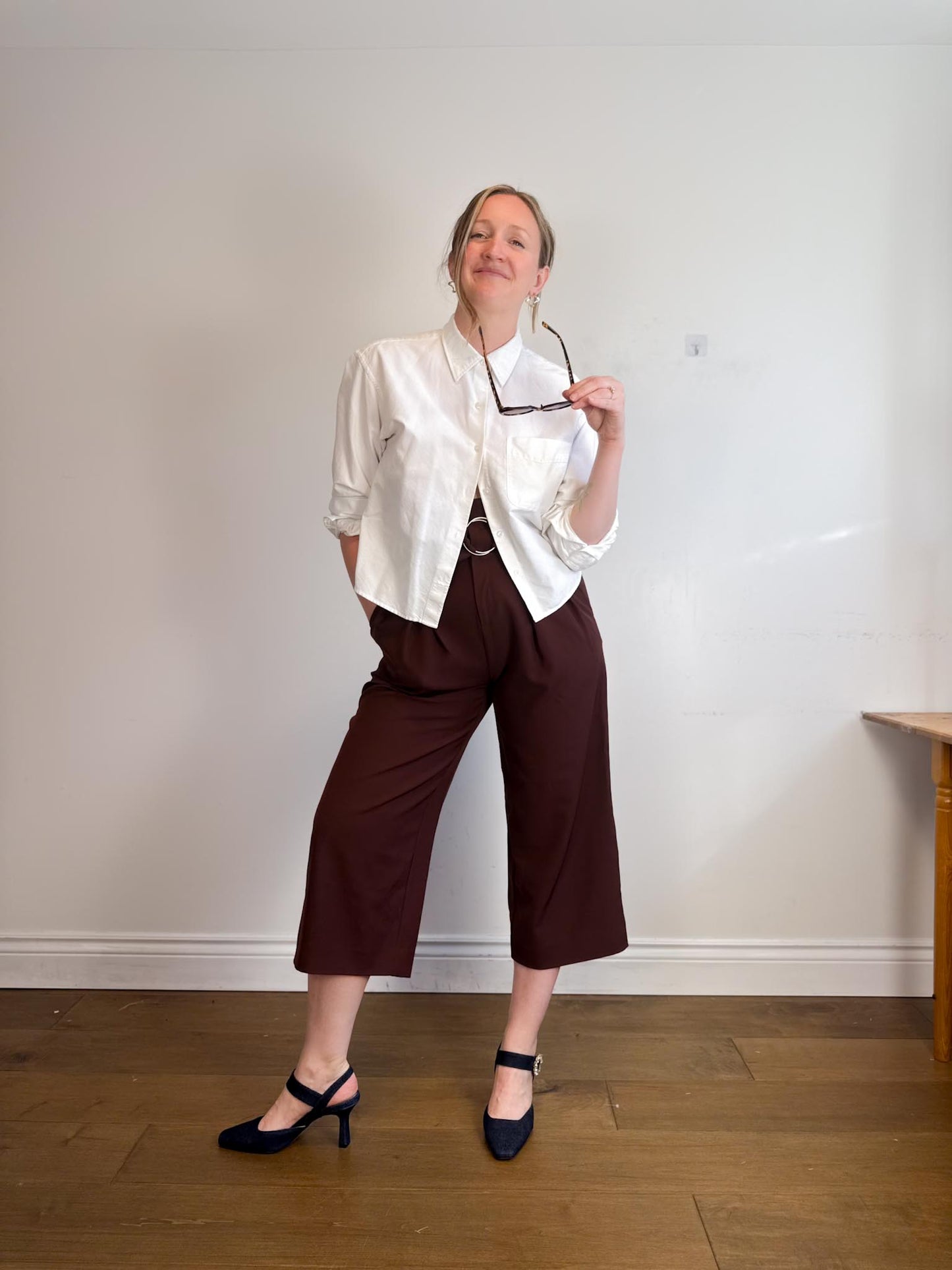 InWear High Rise Belted Culottes in Brown (Size 10)