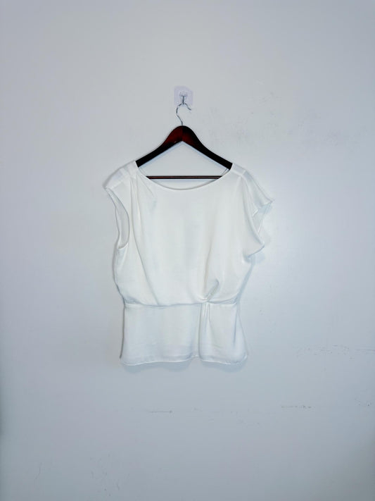 REISS Satin Top in White NWT (Size 8)