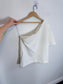 Banana Republic Cotton One Shoulder Top in White (Size L)