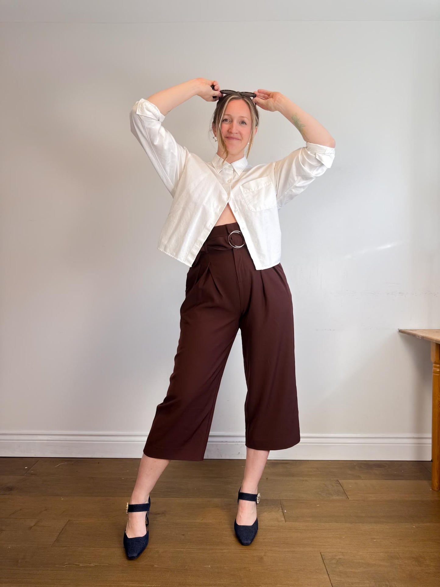 InWear High Rise Belted Culottes in Brown (Size 10)