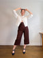 InWear High Rise Belted Culottes in Brown (Size 10)