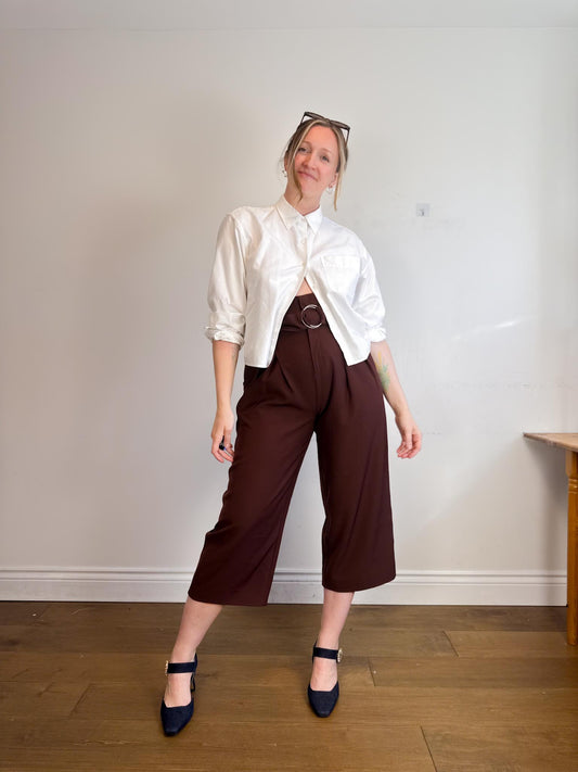 InWear High Rise Belted Culottes in Brown (Size 10)