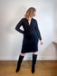 Club Monaco V-Neck Wool Dress in Black (Size M)